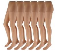 Franzoni Collant Più 20 Denari, Collant Donna Velato con Corpino Traspirante e Punta Rinforzata, Calze Basic per Uso Quotidiano - Made in Italy - 6 Paia (Visone, 1/2)