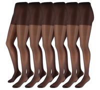Franzoni Collant Più 20 Denari, Collant Donna Velato con Corpino Traspirante e Punta Rinforzata, Calze Basic per Uso Quotidiano - Made in Italy - 6 Paia (Nero, 5)