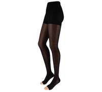 Franzoni Collant Sollievo 140 Denari Punta Aperta, Collant Donna a Compressione Graduata, Calzamaglia Paramedicale, Punta Aperta - Made in Italy (1-2, Nero)