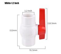 FRAOMHFW Valvola a Sfera in PVC con Filettatura Femmina da 1/2"~2" for Acquario, valvola a Sfera for irrigazione da Giardino, Raccordo for Tubo di Alimentazione dell'Acqua(White-1.2 inch)