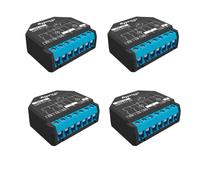 Fraos 4x Shelly Plus 2PM interruttore Relè Wi-Fi a 2 canali,consente controllo di luci e interruttori o apertura e chiusura di tapparelle e misurazione della potenza rilevata,nero,Classe energetica A