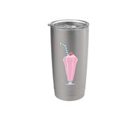 Frappè alla fragola Bicchiere termico in acciaio inox doppia parete