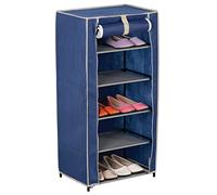 MOBILETTO GUARDAROBA TNT TESSUTO SCARPIERA 44X30X89 CM 5 RIPIANI BLU SCAFFALE