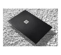 FRASCIO Piatto Doccia 100X180 cm Line Extra Slim Nero In Resina Sintetica e Polvere Di Marmo Con Piletta In Omaggio