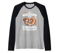 Frase Bassotto Emotional Support Noodle Simpatica Maglia con Maniche Raglan