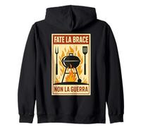 Frase Divertente Barbecue Fate la Brace Non la Guerra Felpa con Cappuccio
