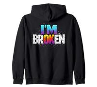 Frase Divertente Sono Rotto Espressione Umoristica Felpa con Cappuccio