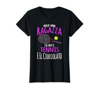 Frase Divertente Una Ragazza Che AMA Il Tennis e Cioccolato Maglietta