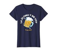 Frase Divertida La Última Cerveza y Me Voy Maglietta, Donna, Navy, 3XL