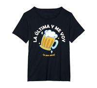 Frase Divertida La Última Cerveza y Me Voy Maglietta, Donna Plus-Size, Nero, 5X