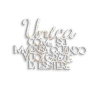 Frase in legno da appendere al muro Unica come sei, Decorazione murale Citazione testo canzone per decorare le pareti, Parola Lettere in legno decorative