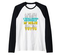Frase Ironica Romanesco Mi moje già sa Tutto Ironia Romano Maglia con Maniche Raglan