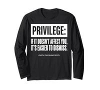 Frase Privilege Check Your Blind Spots Maglia a Manica