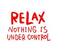 Frase Relax Niente è sotto controllo Adesivi murali Carta da parati 36x52,2cm Decorazione artistica Piccola Red