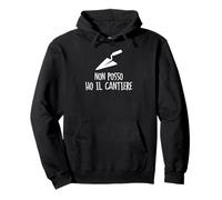 Frase Simpatica Muratore Cantiere Edile Artigiano Operaio Felpa con Cappuccio