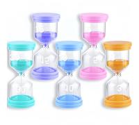 Frasheng 6 Pezzi Clessidra Set,Sabbia Timer,Timer dell'orologio,Clessidre Colorato Sabbia Orologio Timer da Cucina Time Management Include clessidre da 3 Minuto,5,10,15,e 30 Minuti