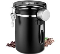 Frasheng Barattolo caffè Ermetico,Contenitore in Acciaio Inox,Valvola Unidirezionale Contenitore Sottovuoto,con Un Quadrante della Data E Misurini Gratuiti per Conservare Il caffè Fresco in Chicchi