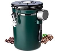 Frasheng Barattolo per caffè,Barattolo caffè Ermetico,Contenitore Caffè Acciaio Inox,Lattina di caffè sottovuoto con Un Quadrante della Data e Cucchiaio,per Conservare Il caffè Fresco in Chicchi,Noci