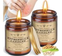 Frasheng Candele Citronella Esterno Grande, 2 x 9oz Candele alla Citronella, Set di Candele Profumate alla Citronella, 100% Cera di Soia Naturale, per Campeggio, Picnic, Festa, Terrazza, Interni