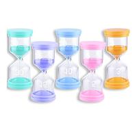 Frasheng Clessidra a Sabbia,5 Pezzi Clessidra Set,Sabbia Timer,Timer dell'orologio,Clessidre Colorato Sabbia Orologio Timer da Cucina Time Management Include clessidre da 3 Minuto,5,10,15,e 30 Minuti