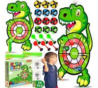 Frasheng Giochi Bambini Giocattolo per Freccette Bersaglio, 77 cm, Dinosauro Ggioco Freccette con 12 Palline Adesive 6 Freccette, Bambini Regalo Natale Compleanno 3-9 Anni