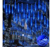 Frasheng Luci Natalizie da Esterno,Luci Della Pioggia di Meteore,30cm 240 LED - 10 Tubi Natale Catena Luminosa,Luci a Pioggia Natalizie da Esterno, Adatta per Feste, Natale, Decorazione del Giardino