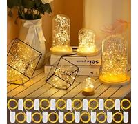 Frasheng Micro LED Luci Stringa 15pz,2m 20LEDs Micro Catena Di Lampada d'Atmosfera,Mini Lampada a fili di rame Bianco Caldo,Luci LED a Batteria,Luci Filo di Rame,Lucine Decorative,per Natale,Feste