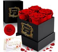 Frasheng Rosa Stabilizzata Eterna Vera, Regalo Donna Scatola Rose Stabilizzate, Fiori Stabilizzati Veri Regalo Compleanno San Valentino Festa Della Mamma Anniversario per Lei, Fidanzata, Moglie, Nonna