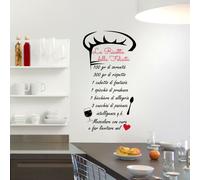 frasi cucina la ricetta della felicità 55 x 100 adesivo murale a0678
