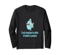 Frasi Divertenti di Pesca Terapia per Pescatori Maglia a Manica
