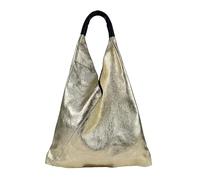 FrasiBags Borsa Sacca a Spalla in Vera Pelle Made in Italy, Borsa Donna a Spalla, Borsa a Spalla, Sacca in Pelle Grande (Oro)