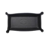 FrasiBags Svuotatasche Design Moderno in Vera Pelle Made in Italy, Vassoio Portaoggetti Ingresso, Svuota Tasche da Ingresso Organizer Scrivania Rettangolare Piccolo (Nero)