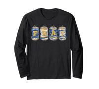 FRAT Beer Cans in School Colors Fraternity Art Maglia a Manica
