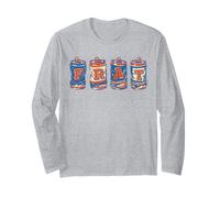 FRAT Beer Cans in School Colors Fraternity Art Maglia a Manica