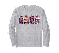 FRAT Beer Cans in School Colors Fraternity Art Maglia a Manica
