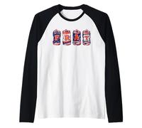 FRAT Beer Cans in School Colors Fraternity Art Maglia con Maniche Raglan