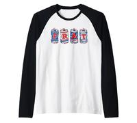 FRAT Beer Cans in School Colors Fraternity Art Maglia con Maniche Raglan