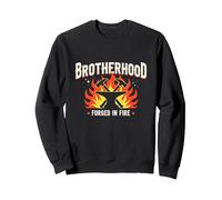 Fratellanza forgiata in Fire Blacksmith Graphic, Felpa, Unisex per Adulti, Nero, XL