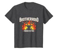 Fratellanza forgiata in Fire Blacksmith Graphic, Maglietta, Bambini, Grigio Scuro, 10 Anni
