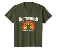 Fratellanza forgiata in Fire Blacksmith Graphic, Maglietta, Bambini, Oliva, 2 Anni