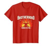 Fratellanza forgiata in Fire Blacksmith Graphic, Maglietta, Bambini, Rosso, 10 Anni