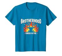Fratellanza forgiata in Fire Blacksmith Graphic, Maglietta, Bambini, Zaffiro, 4 Anni