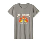 Fratellanza forgiata in Fire Blacksmith Graphic, Maglietta, Donna, Ardesia, XXL
