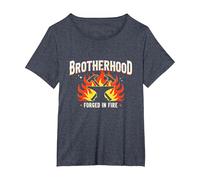 Fratellanza forgiata in Fire Blacksmith Graphic, Maglietta, Donna Plus-Size, Pervinca, 1X