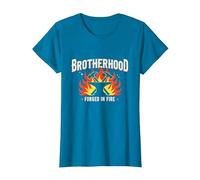 Fratellanza forgiata in Fire Blacksmith Graphic, Maglietta, Donna, Zaffiro, S