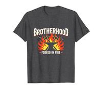 Fratellanza forgiata in Fire Blacksmith Graphic, Maglietta, Uomo, Grigio Scuro, M