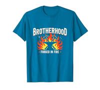 Fratellanza forgiata in Fire Blacksmith Graphic, Maglietta, Uomo, Zaffiro, 3XL