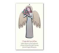 Fratelli Bonella | Angelo in Legno di Pioppo - con Foro per appenderlo - Regalo o per un’occasione Speciale | Made in Italy (Angelo della Gioia)