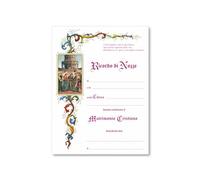 Fratelli Bonella - Diploma in carta pergamena per il ricevimento del Matrimonio con lo Sposalizio della Vergine Confezione da 25 pezzi - Made in Italy