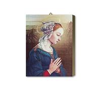 Fratelli Bonella | Icona della Madonna del Lippi in Nobilitato di Rovere Dorato 19.7 x 25 cm | Made in Italy